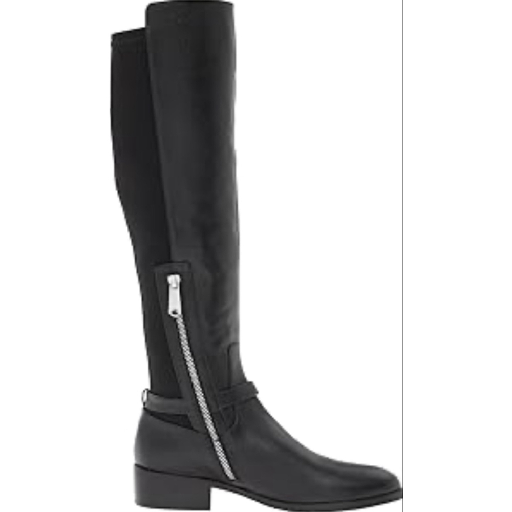 Women's DONALD J PLINER Nellie Black Leather Heeled Riding Boots Size 9.5